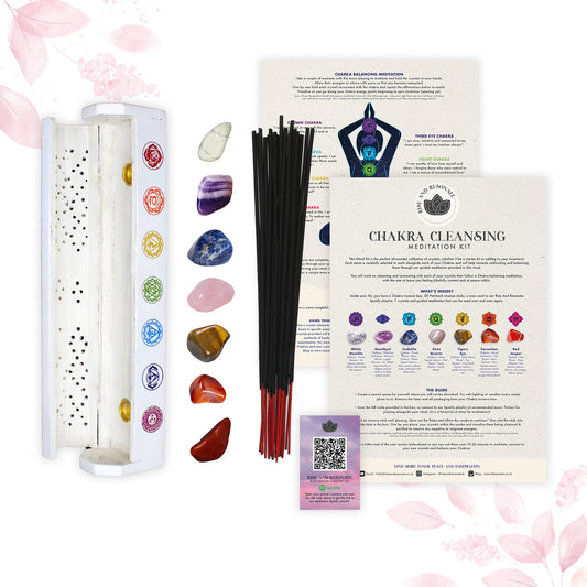 Crystal Chakra Cleansing Meditation Kit (white box) - Rise And Resonate